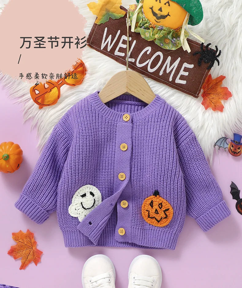 Ghost & Pumpkin Cardigan