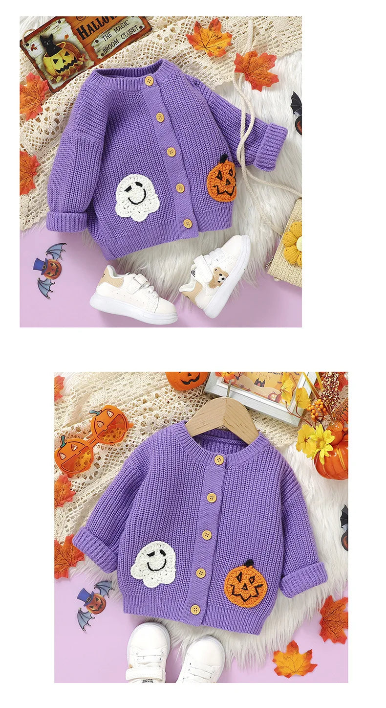 Ghost & Pumpkin Cardigan