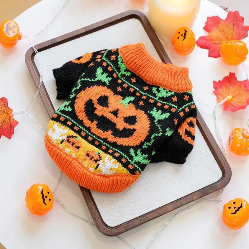 Pumpkin & Ghost Pet Sweater