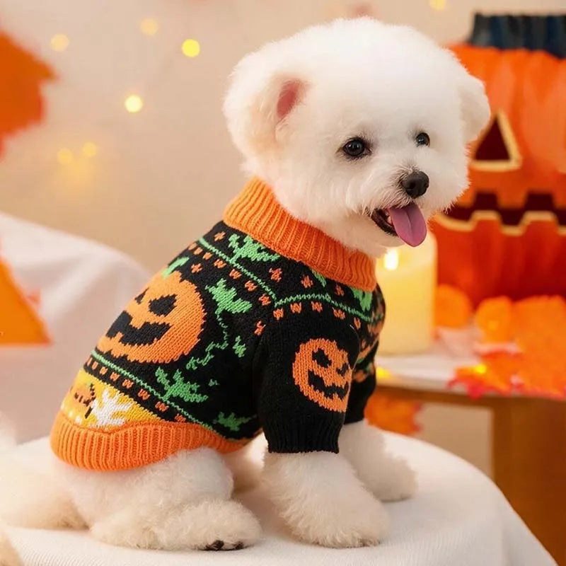Pumpkin & Ghost Pet Sweater