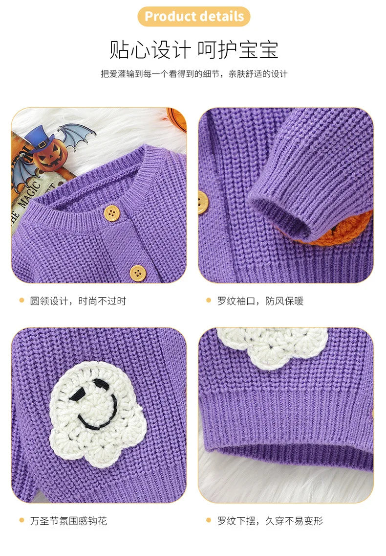 Ghost & Pumpkin Cardigan