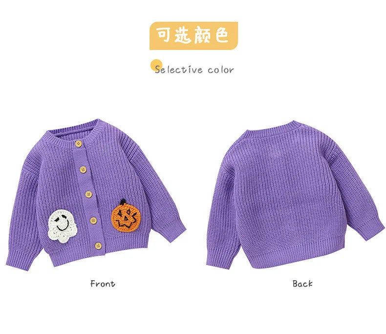Ghost & Pumpkin Cardigan