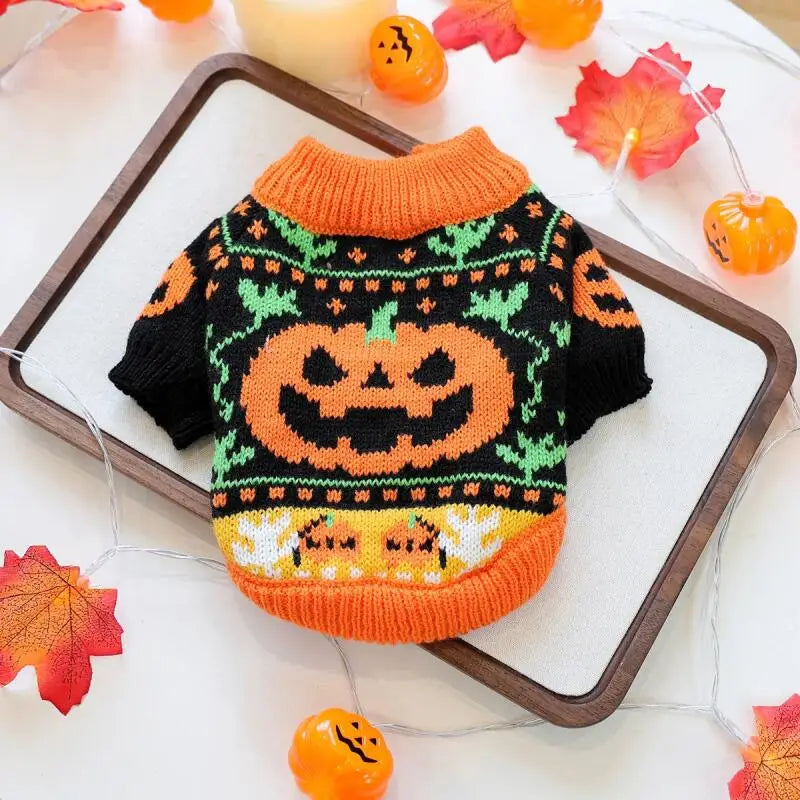 Pumpkin & Ghost Pet Sweater