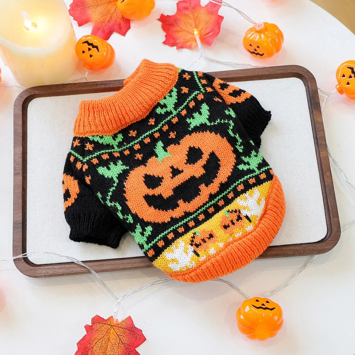 Pumpkin & Ghost Pet Sweater