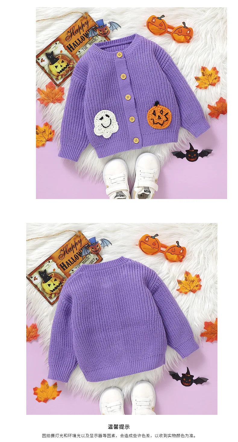 Ghost & Pumpkin Cardigan