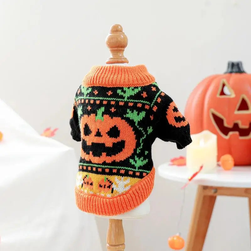 Pumpkin & Ghost Pet Sweater