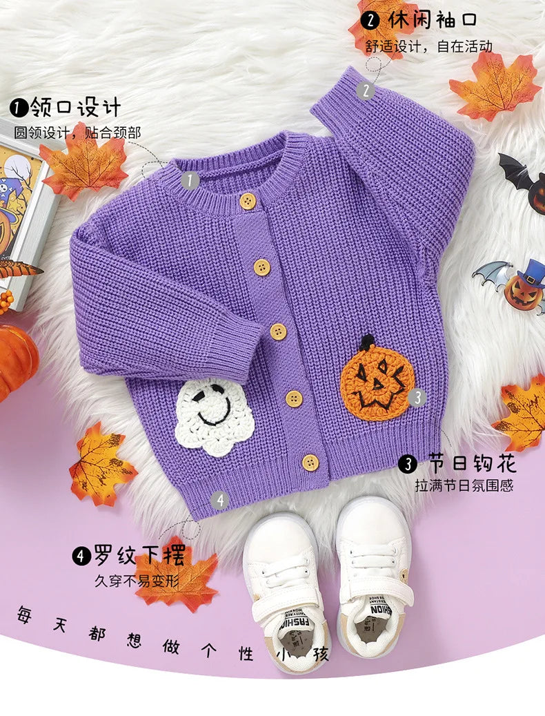 Ghost & Pumpkin Cardigan