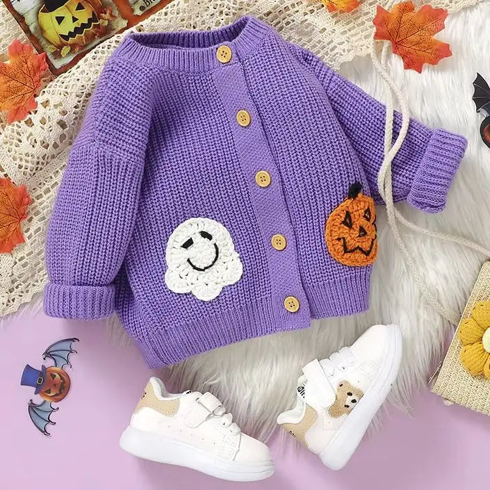 Ghost & Pumpkin Cardigan